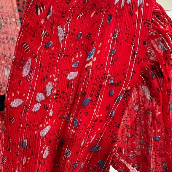 FREE PEOPLE Baby Love Smocked Bodycon in Red Combo (17) - Picture 4 of 7